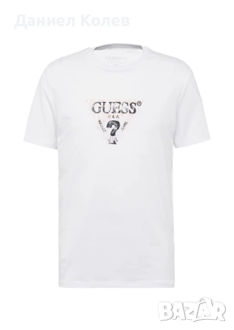 Стилна Мъжка Бяла Тениска Guess в размер М