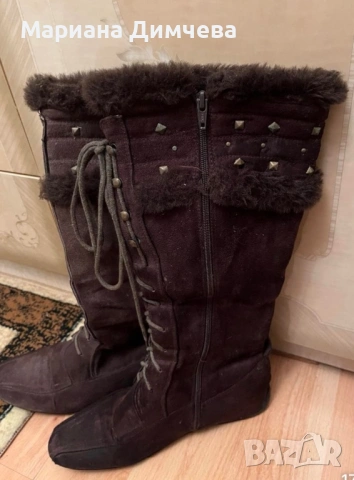 Дамски зимни ботуши с топла пухена подплата, снимка 3 - Дамски ботуши - 53114376