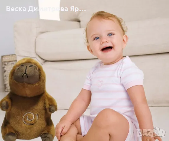 Дишаща Капибара, Успокояваща бебешка играчка със светлина и звук, снимка 3 - Плюшени играчки - 48928711