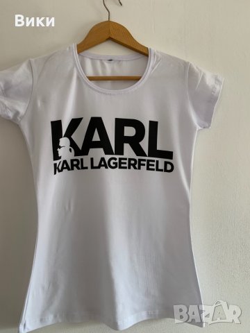 Karal Lagerfeld бяла дамска тениска 