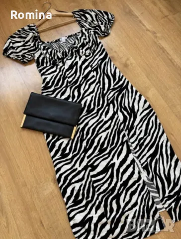 Стилна рокля животински принт, снимка 2 - Рокли - 49474406