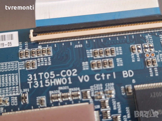  T-CONTROL BOARD T315HW01 V0 31T05-C02 ,за 32-инчов телевизор PHILIPS 32PFL7803D/10, с дисплей T315H, снимка 2 - Части и Платки - 51652346