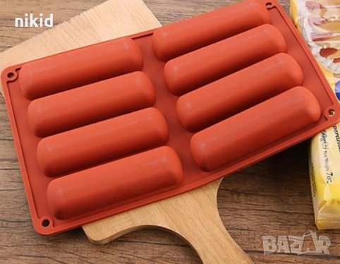 8 дълги продълговати правоъгълни заоблени Мюсли Бар бишкоти силиконов молд форма за десерти и др 