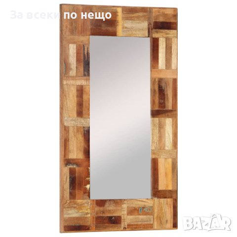 Стенно огледало, регенерирано дърво масив, 50x80 см, снимка 1 - Огледала - 43860710
