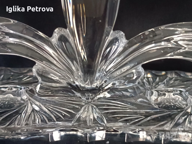 Кристален свещник -Бохемия , снимка 10 - Антикварни и старинни предмети - 52713823