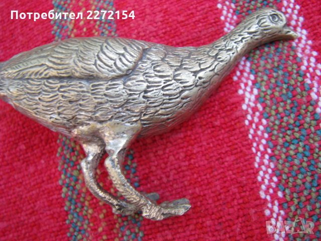 Посребрена птица паун пластика статуетка, снимка 3 - Антикварни и старинни предмети - 28415549