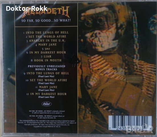 Megadeth – So Far, So Good... So What! 1988 (2004, CD), снимка 2 - CD дискове - 42995243