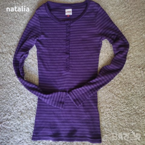 Дамска блуза с дълъг ръкав в лилав цвят, снимка 1 - Блузи с дълъг ръкав и пуловери - 43741407