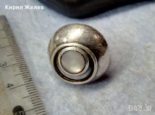 СТАР АРТ НУВО СКЪПОЦЕНЕН СРЕБЪРЕН ПРЪСТЕН СРЕБРО ВИСОКА ПРОБА с ШЛИФОВАН ЛУНЕН КАМЪК 49306, снимка 11 - Антикварни и старинни предмети - 50023473