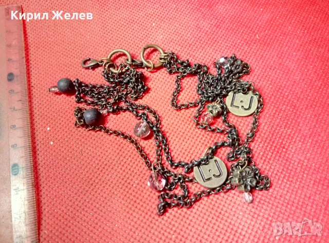 СТИЛНО ВИНТИДЖ АРТ МЕСИНГОВО КОЛИЕ ОГЪРЛИЦА 21165, снимка 4 - Колиета, медальони, синджири - 47309086