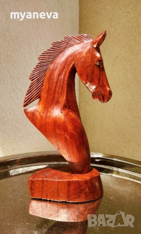 Кон , ръчно изработена дърворезба , снимка 3 - Статуетки - 52296943