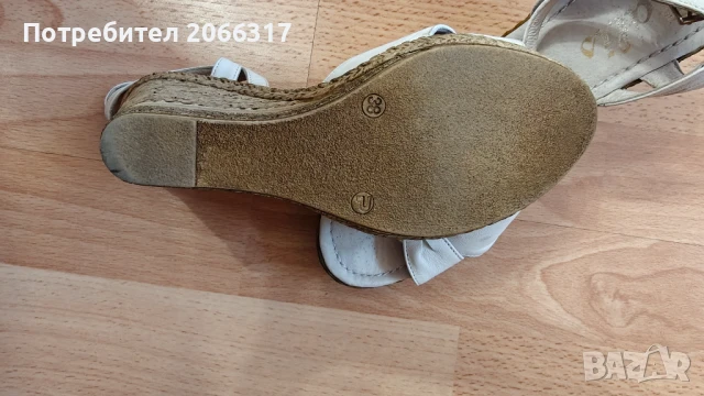 Дамски сандали на платформа от ест. кожа - бели, снимка 4 - Сандали - 50866124