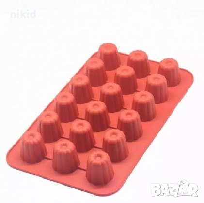 18 б мини пудинг кексчета мъфини школадови бонбони скалички хапки шоколад свещ гипс сапун декор, снимка 2 - Форми - 37231706