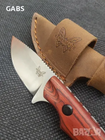 Ловен нож Benchmade HUNT малък с кожена кания, снимка 7 - Ножове - 50246576