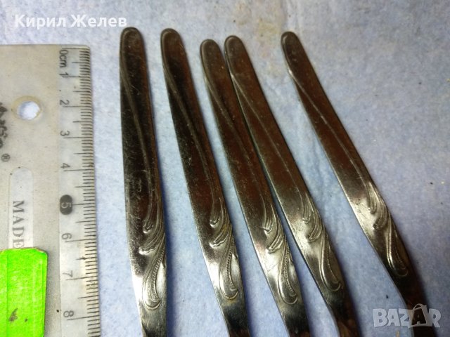 ПЕТ ОРНАМЕНТИРАНИ Стари INOX ДЕСЕРТНИ ВИЛИЦИ от БЛАГОРОДНА НЕРЪЖДАЕМА СТОМАНА ИНОКС МАРКИРАНИ 35298, снимка 7 - Прибори за хранене, готвене и сервиране - 43805381