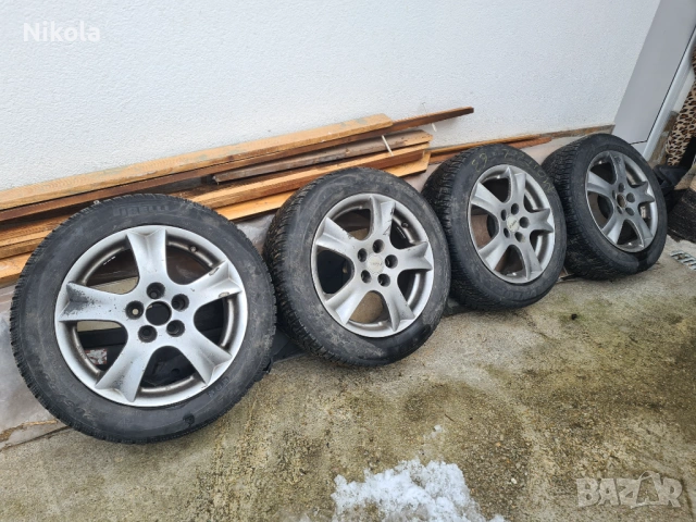 Лети джанти 5х100х16 с зимни гуми, снимка 2 - Гуми и джанти - 53347874