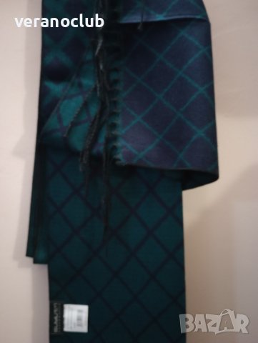 Двулицев мъжки шал в синьо и зелено, снимка 2 - Шалове - 43750748