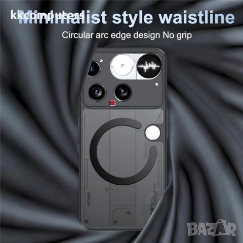 Магнитен калъф за Nothing Phone (3) 5G- Матов PC гръб, TPU рамка, MagSafe, Прахоустойчив, Вкл Протек, снимка 2 - Калъфи, кейсове - 52659643