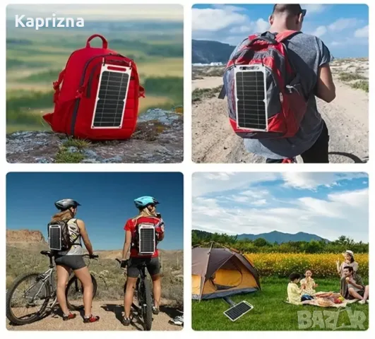 10W 5V преносим слънчев панел с USB изход, снимка 2 - Къмпинг осветление - 47485543