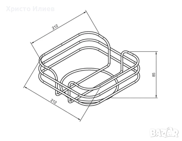 Панер за хляб Модерен дизайн Хром OLIVER BROWN 21х21х8.5 см, снимка 3 - Други - 52374170
