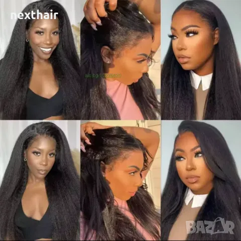 Yaki Kinky дълга черна перука с дантела лейс фронт , снимка 6 - Аксесоари за коса - 49863976