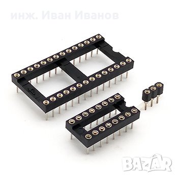 Цокъл 16 пина, цангов, с растер 2.54mm