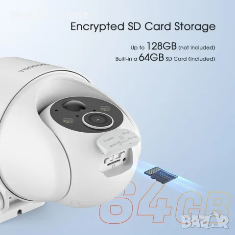 Охранителна камера със слънчеви батерии Topcony , снимка 3 - Други - 50056549