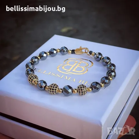 Мъжка Гривна от Хематит и Стомана