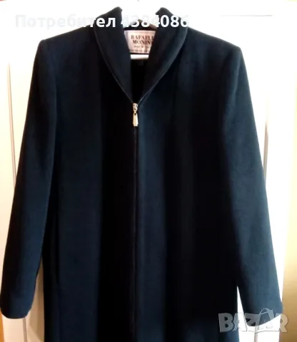 Оригинално италианско черно вълнено палто, снимка 2 - Палта, манта - 49153540