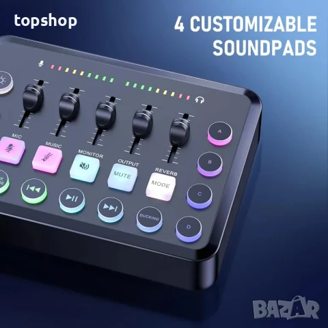 Звукова, саунд карта Facmogu F11 аудио миксер за поточно предаване, XLR, DJ миксерни ефекти, 48V, снимка 5 - Еквалайзери - 50494970