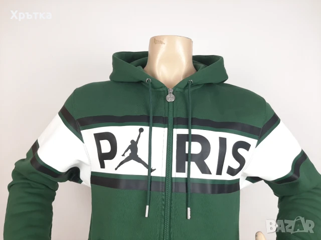 Jordan x PSG Fleece Hoodie - Оригинално мъжко горнище размер S, снимка 5 - Спортни дрехи, екипи - 51253359
