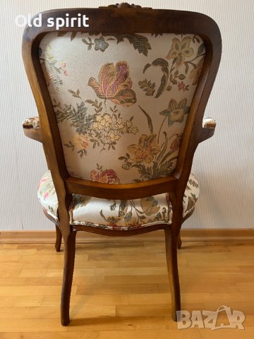 Двойка антикварни кресла Fleurs de Versaille в стил Луи XV, кабриолет (Cabriolet), снимка 5 - Антикварни и старинни предмети - 43356232