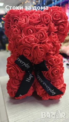 Мече от рози, 25см с подаръчна кутия в 3 цвята, снимка 7 - Подаръци за жени - 48592596