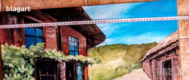 "Стара къща с асма""-енергийна картина, снимка 2 - Картини - 33519202