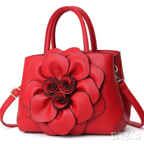 Дамска чанта 3D Flowers Red, снимка 1
