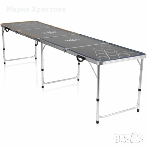 1бр/ MAXXMEE LED Beer Pong маса – парти маса с LED осветление, сгъваема и регулируема по височина, снимка 2 - Настолни игри - 53328439