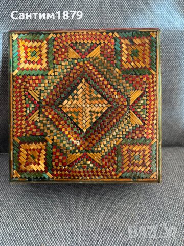 Българска дървена пирографирана етно кутия за цигари-1, снимка 2 - Антикварни и старинни предмети - 43996248
