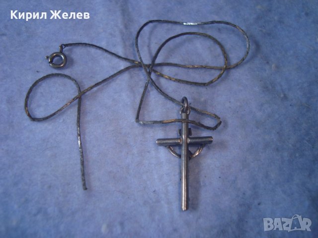 ПОСРЕБРЕНО СТАРО КРЪСТЧЕ РАЗПЯТИЕ 93388, снимка 7 - Колиета, медальони, синджири - 36950299