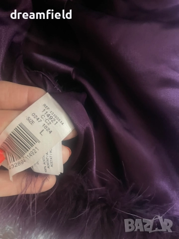 Наметка/елече от щраусови пера- теменужено лилаво, снимка 4 - Елеци - 52643480