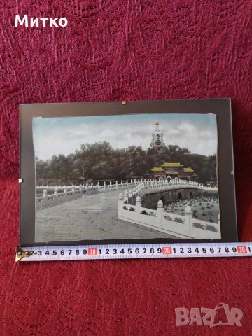 Стари японски копринени гоблени в дървена и стъклена рамка с антирефлексно стъкло., снимка 3 - Антикварни и старинни предмети - 32494131