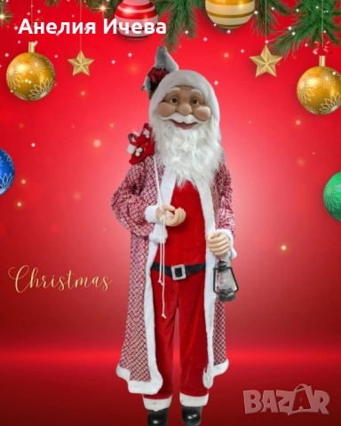 Голям декоративен Дядо Коледа-180см, снимка 2 - Декорация за дома - 51662436
