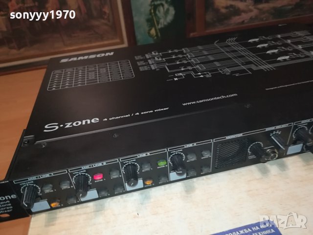 SAMSON S ZONE 4 CHANNEL/4 ZONE MIXER-SWISS LK1EWC1312232008, снимка 3 - Ресийвъри, усилватели, смесителни пултове - 43400288