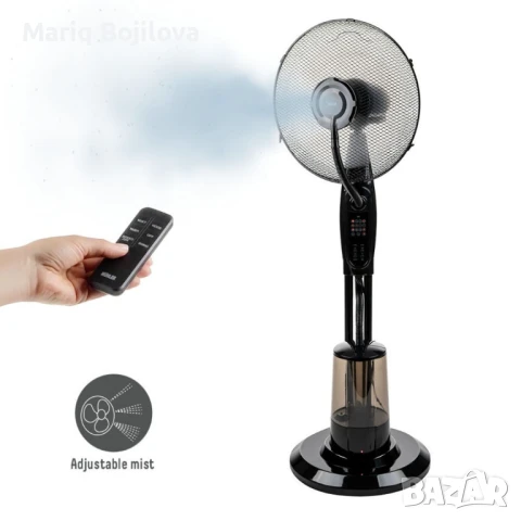Вентилатор с водна мъгла 16'', 75W, LED, дистанционно управление , снимка 1
