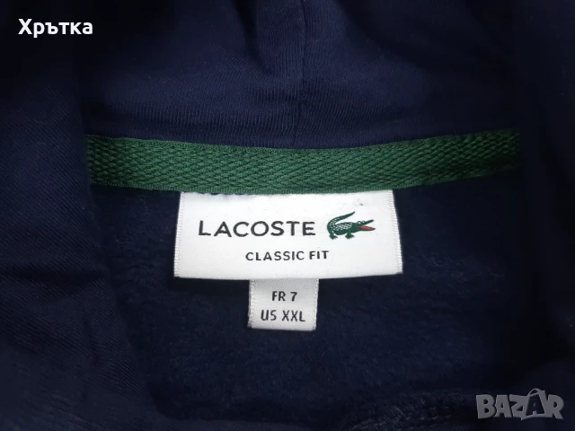 Lacoste Fleece Hoodie - Оригинален мъжки суитшърт размер 2XL, снимка 8 - Суичъри - 51349782