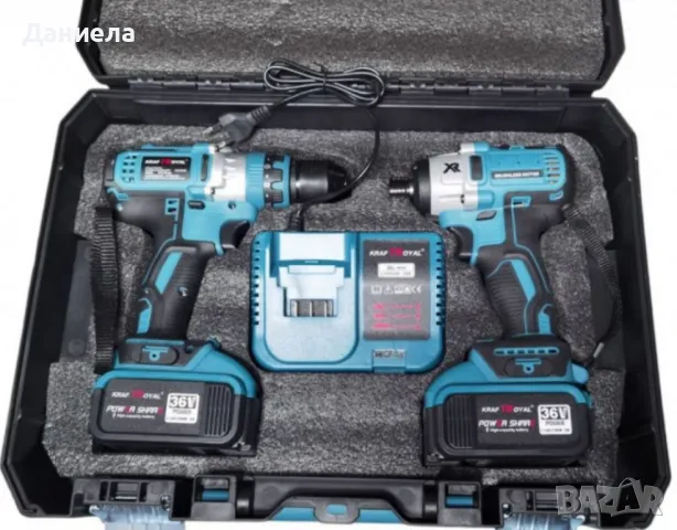 Комплект 2 в 1 Акумулаторен гайковерт и винтоверт 36V 8Ah, снимка 4 - Винтоверти - 48523881