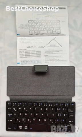 Безжична клавиатура CACOE със стойка, мини клавиатура за мобилен телефон, ултратънка преносима, снимка 11 - Клавиатури и мишки - 53359240