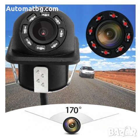Камера за задна Automat, Широкоъгълна, 8 LED, 12V, Черна, снимка 1 - Аксесоари и консумативи - 37006673