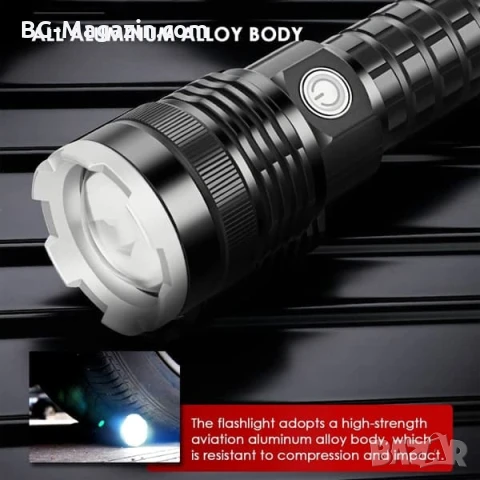 Мощен акумулаторен LED фенер прожектор XHP90 USB зареждане за лов риболов къмпинг палакта планина, снимка 5 - Къмпинг осветление - 51017182