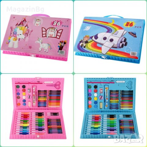 Комплект за рисуване и оцветяване 86 части, снимка 1