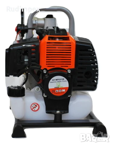 Бензинова Водна помпа за поливане и отводняване - 1 цол - двутактов двигател 52 куб.см - 1.65kW - де, снимка 3 - Водни помпи - 50601528